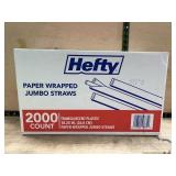 Hefty Paper Wrapped Jumbo Straws 2000 Count
