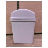 White 4 Gallon Plastic Trash Can with Swing Lid