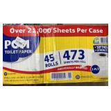 PCM 2-Ply Toilet Paper 45 Rolls, 473 Sheets Each