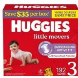Huggies Little Movers Size 3 Baby Diapers 192 Ct