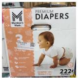 Premium Diapers Size 3 222-Count 16-28 lbs