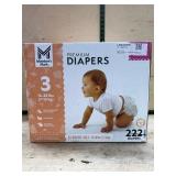 Premium Diapers Size 3 16-28 lbs 222 Count