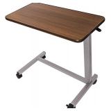 Vaunn Medical Adjustable Overbed Table with Wheels