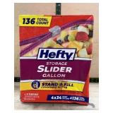 Hefty Storage Slider Gallon Bags, 136 Count