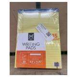 Pack of 15 Yellow Wide Ruled Writing Pads