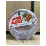9 Inch Clear Plastic Plates, Pack of 45