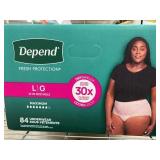 Depend Fresh Protection Underwear L/G 84 Pack