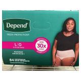 Depend L/G Underwear, 84 Count