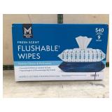 Flushable Fresh Scent Wipes, 540 Count