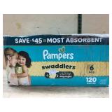 Pampers Swaddlers Ultra Diapers Size 6, 120 Count
