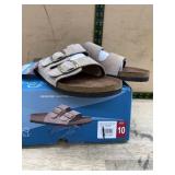 Womens Double Strap Leather Sandals Size 10