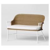 Threshold Studio McGee Wicker Bench with Cushion