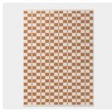 6'x9' Brown Check Rectangular Outdoor Rug