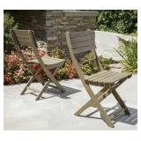 2 Outdoor Folding Wood Chairs