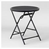 18' Black Metal Mesh Patio Accent Table