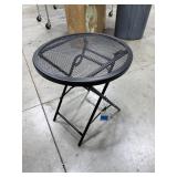 Folding Patio Accent Table, Steel Frame