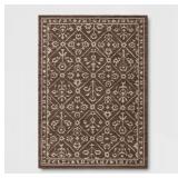 Threshold 5'x7' Dark Brown Tile Knitted Rug