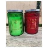 Holiday Style Scented Candle Duo, Red & Green