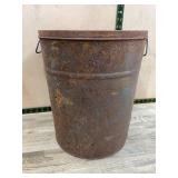 Old Metal Lard Can with Handle