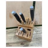 Pampered Chef 4-Piece Knife Set with Block