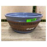 Handmade Stoneware Bowl Blue and Brown Glaze