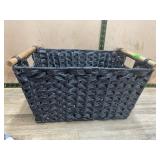 Woven Basket with Wood Handles, 13x17 Inch