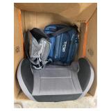 Backless Car Booster Seat and Titan Bag Lot