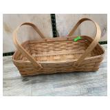Longaberger 1991 Handwoven Basket 2 Handles