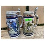 Avon Ceramic Sports Steins 1920 & 1960 Set