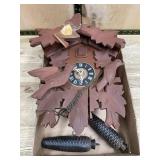 Wooden Bird Cuckoo Clock with Pinecone Weights