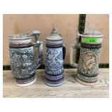 3 Avon Collectible Ceramic Beer Steins