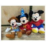 3 Mickey Mouse Character Plush Dolls