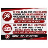All items sold As-Is