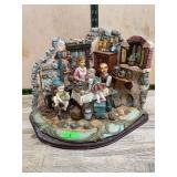Resin Family Kitchen Scene Figurine Group