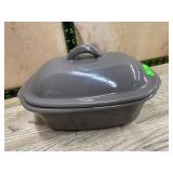 Pampered Chef 1.5 Qt Gray Stoneware Baker