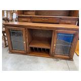 Amish Built Oak Desk Cabinet With Glass Doors