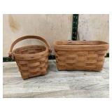 Longaberger Woven Basket Pair, Signed, 1994