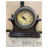 Wood Mantel Clock with Roman Numeral Dial