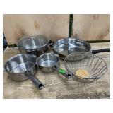 Stainless Steel Cookware Lot with Basket