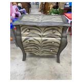 Two-Drawer Bombe Chest With Zebra Pattern