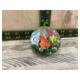 St. Clair Art Glass Floral Paperweight