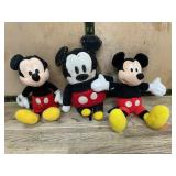 Three Mickey Mouse Plush Toys Assorted Styles