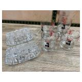 Murat Potentate Glasses and Glass Butter Dishes