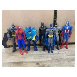 7 Action Figures: Batman, Spider-Man, Captain Amer