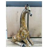 34 Inch Tall Hand-Painted Giraffe Sculpture