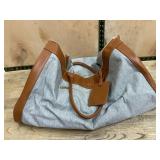 Mancro Gray and Brown Travel Duffle Bag