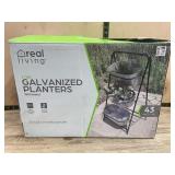 Real Living 3 Tier Galvanized Planters, New