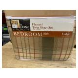 At Home Flannel Twin Sheet Set Lodge Plaid