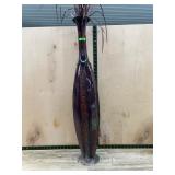 36 Inch Tall Hammered Metal Floor Vase