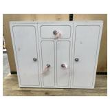 White Wooden Doll Wardrobe Cabinet with Mirror